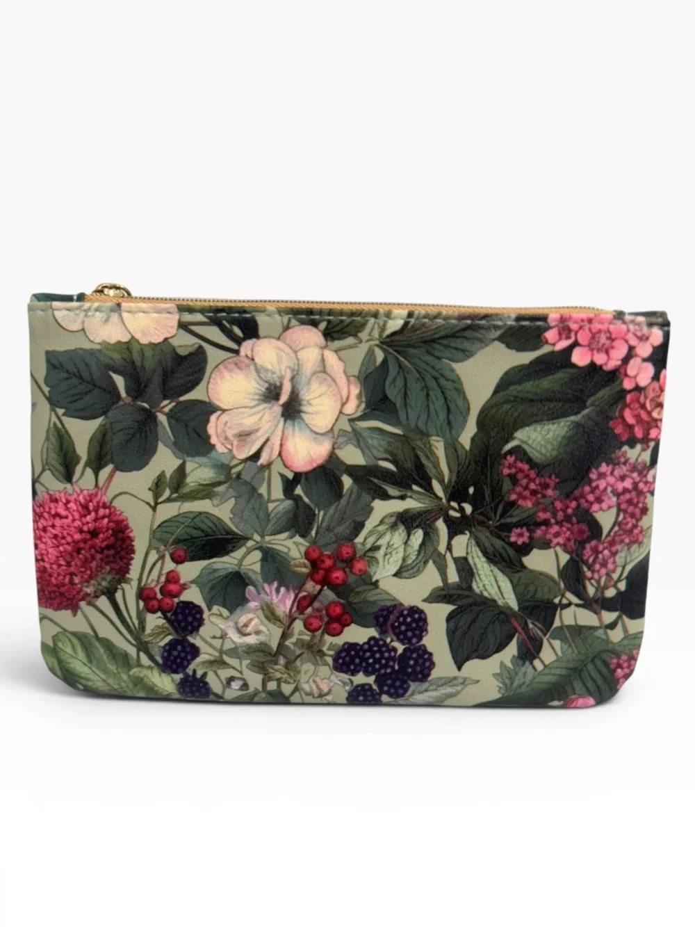 Ipsy Glam Bag Makeup Cosmetic Pouch Lot of 3 Floral Tropical Silver Zip Bags